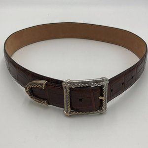 Vintage 1995 BRIGHTON Brown Textured Leather Belt